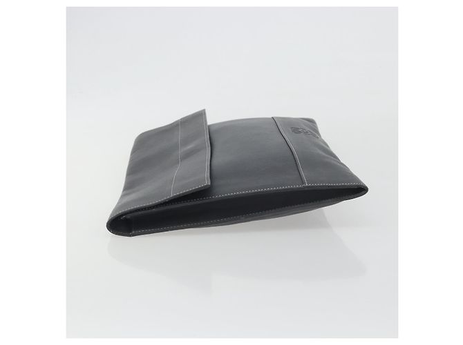Clutch LOEWE in pelle grigia Auth ep15192 Marrone - vista 4