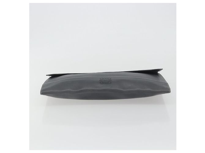 Clutch LOEWE in pelle grigia Auth ep15192 Marrone - vista 6