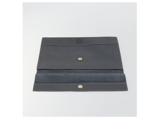 Clutch LOEWE in pelle grigia Auth ep15192 Marrone - vista 9