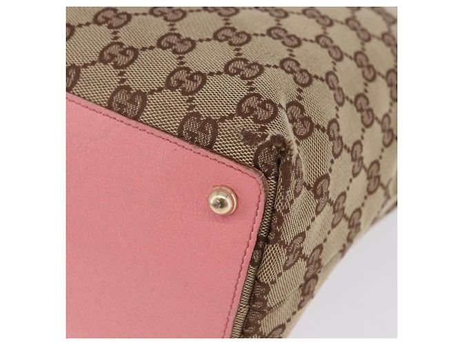Borsa Tote GUCCI GG Canvas Beige Oro 120836 Auth 193531 D'oro - vista 16
