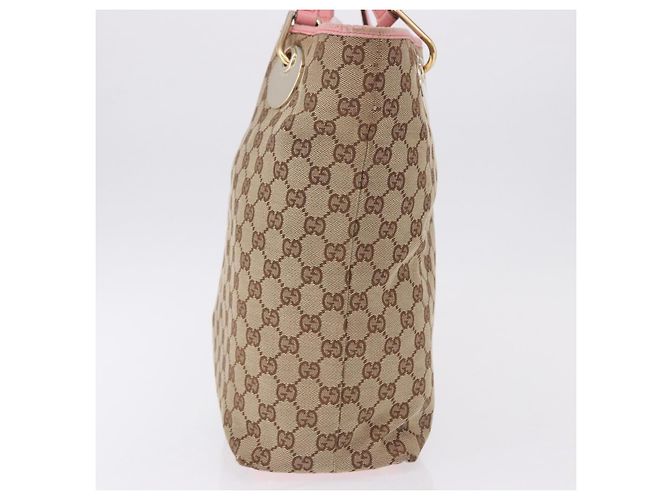 Borsa Tote GUCCI GG Canvas Beige Oro 120836 Auth 193531 D'oro - vista 3