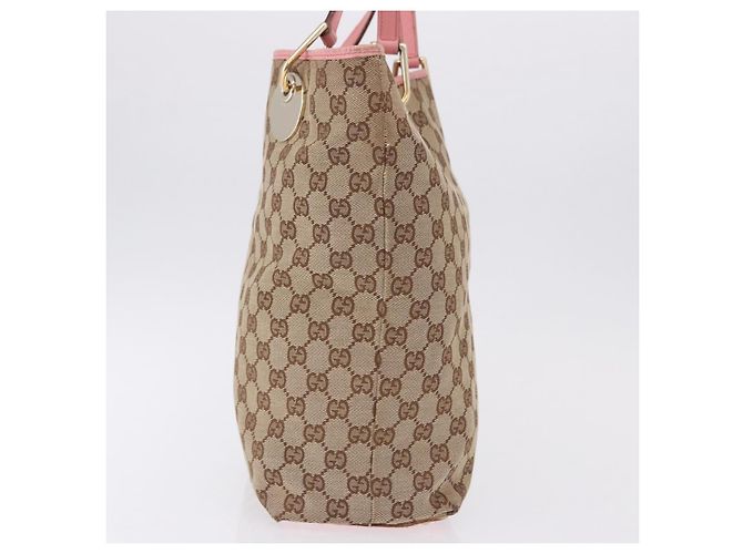 Borsa Tote GUCCI GG Canvas Beige Oro 120836 Auth 193531 D'oro - vista 5