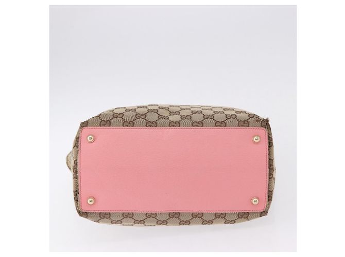 Borsa Tote GUCCI GG Canvas Beige Oro 120836 Auth 193531 D'oro - vista 6