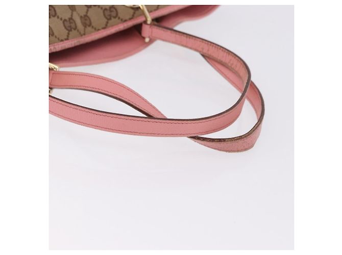 Borsa Tote GUCCI GG Canvas Beige Oro 120836 Auth 193531 D'oro - vista 9