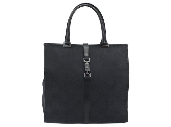 Borsa Tote GUCCI GG Canvas Nera Argento 002 1064 3444 Auth am12094V Nero - vista 13