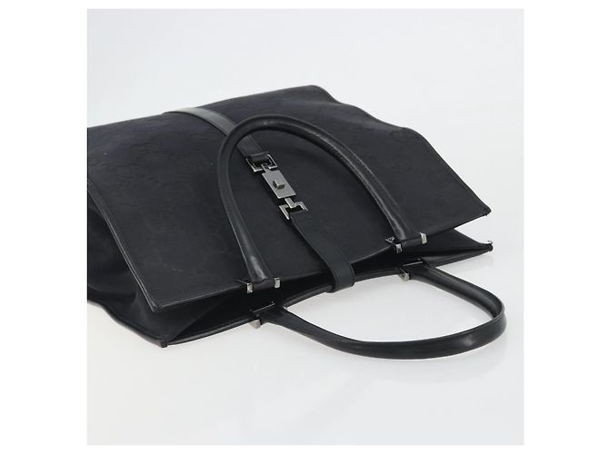 Borsa Tote GUCCI GG Canvas Nera Argento 002 1064 3444 Auth am12094V Nero - vista 6