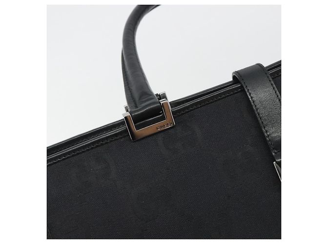 Borsa Tote GUCCI GG Canvas Nera Argento 002 1064 3444 Auth am12094V Nero - vista 9