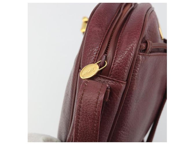 Borsa a Spalla CARTIER Must Line Pelle Bordeaux Oro Auth 194006 D'oro Bordò - vista 11