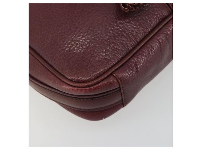 Borsa a Spalla CARTIER Must Line Pelle Bordeaux Oro Auth 194006 D'oro Bordò - vista 14