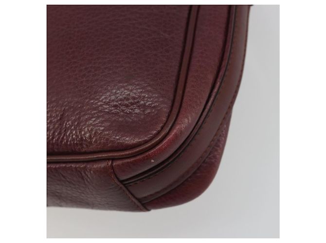 Borsa a Spalla CARTIER Must Line Pelle Bordeaux Oro Auth 194006 D'oro Bordò - vista 15