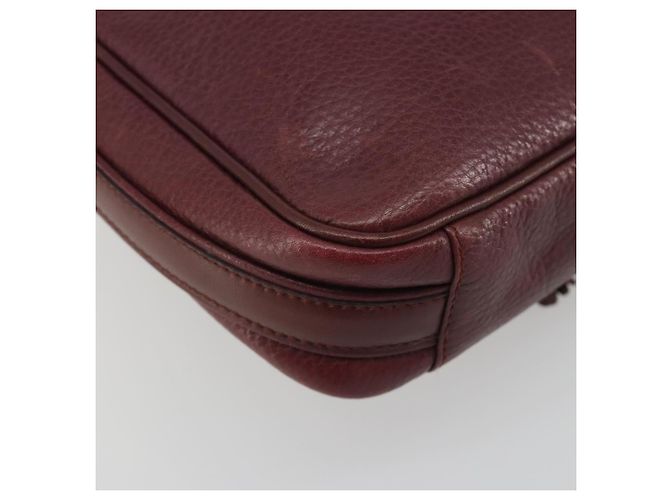 Borsa a Spalla CARTIER Must Line Pelle Bordeaux Oro Auth 194006 D'oro Bordò - vista 16