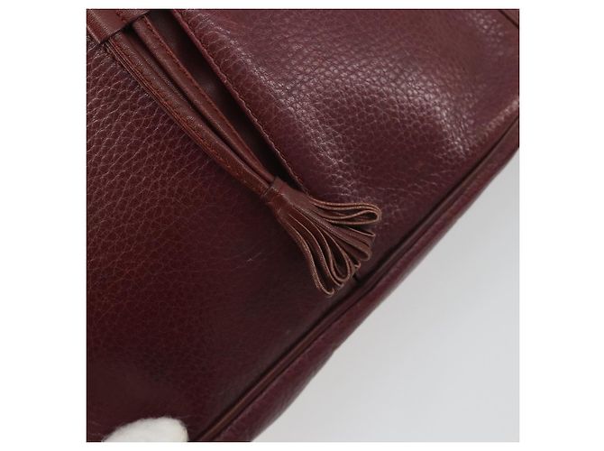 Borsa a Spalla CARTIER Must Line Pelle Bordeaux Oro Auth 194006 D'oro Bordò - vista 18