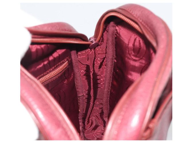 Borsa a Spalla CARTIER Must Line Pelle Bordeaux Oro Auth 194006 D'oro Bordò - vista 20