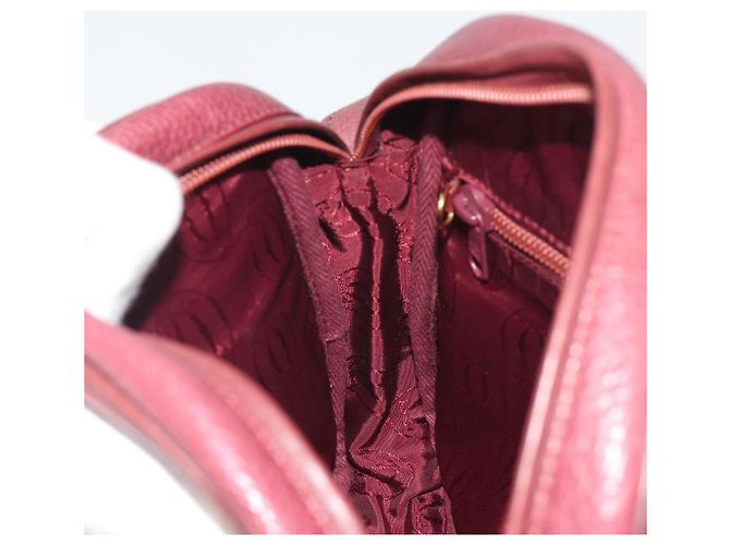 Borsa a Spalla CARTIER Must Line Pelle Bordeaux Oro Auth 194006 D'oro Bordò - vista 21
