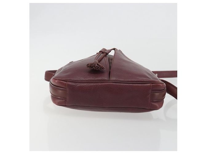 Borsa a Spalla CARTIER Must Line Pelle Bordeaux Oro Auth 194006 D'oro Bordò - vista 5