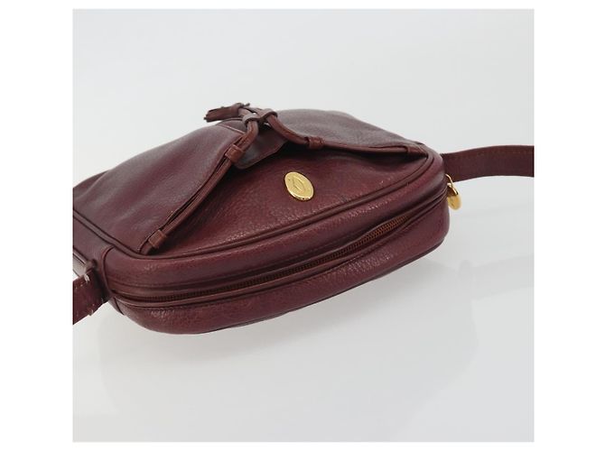 Borsa a Spalla CARTIER Must Line Pelle Bordeaux Oro Auth 194006 D'oro Bordò - vista 6