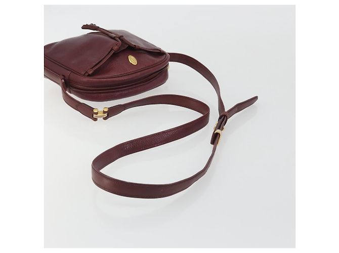 Borsa a Spalla CARTIER Must Line Pelle Bordeaux Oro Auth 194006 D'oro Bordò - vista 7