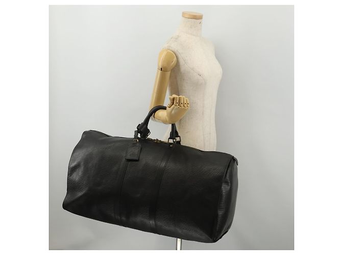 LOUIS VUITTON Epi Keepall 60 Boston Bag Noir M42942 LV Auth bs35863 Nero - vista 22