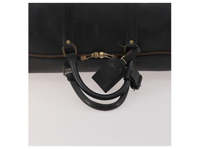 LOUIS VUITTON Epi Keepall 60 Boston Bag Noir M42942 LV Auth bs35863 Nero - vista 7