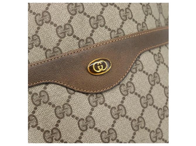 GUCCI GG Supreme Web Sherry Line Tote Bag PVC Beige 39 02 003 Auth 193140 - Ansicht 17
