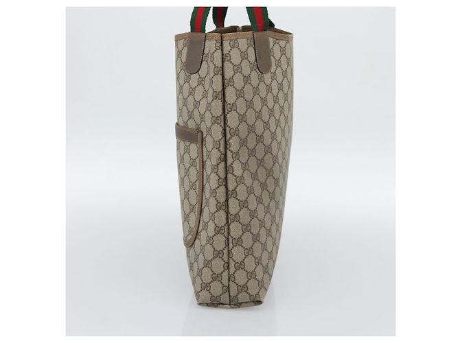 GUCCI GG Supreme Web Sherry Line Tote Bag PVC Beige 39 02 003 Auth 193140 - Ansicht 4