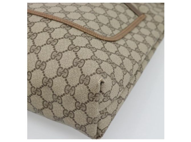GUCCI GG Supreme Web Sherry Line Tote Bag PVC Beige 39 02 003 Auth 193140 - Ansicht 9
