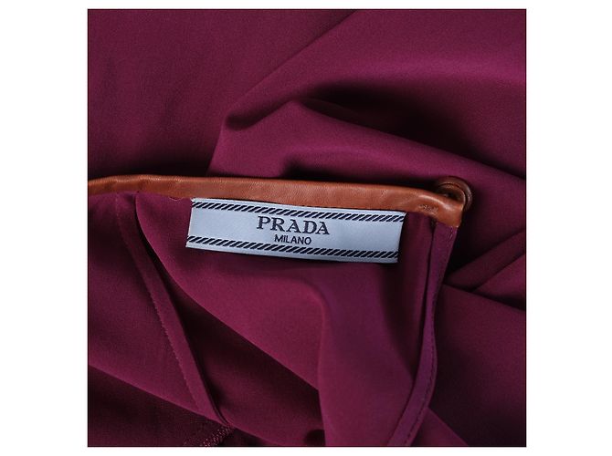 Conjunto coordenado de seda roxa Prada: túnica e calças de alfaiataria Roxo - vista 15