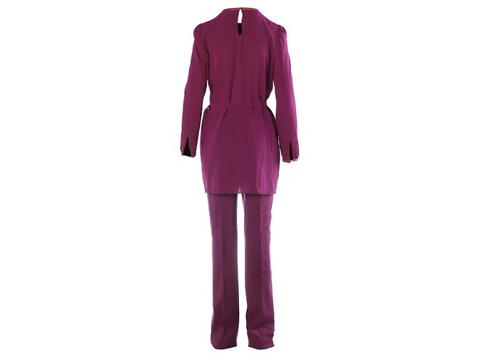 Conjunto coordenado de seda roxa Prada: túnica e calças de alfaiataria Roxo - vista 3