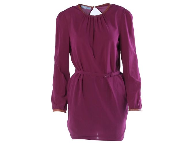 Conjunto coordenado de seda roxa Prada: túnica e calças de alfaiataria Roxo - vista 4