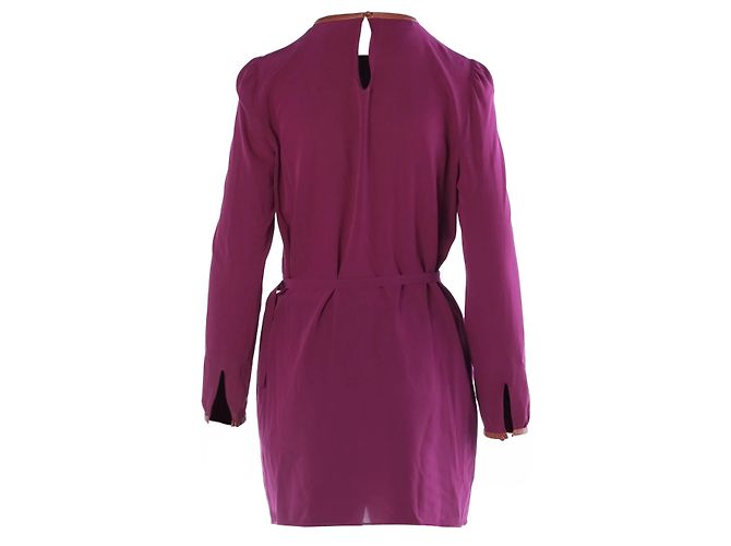 Conjunto coordenado de seda roxa Prada: túnica e calças de alfaiataria Roxo - vista 6