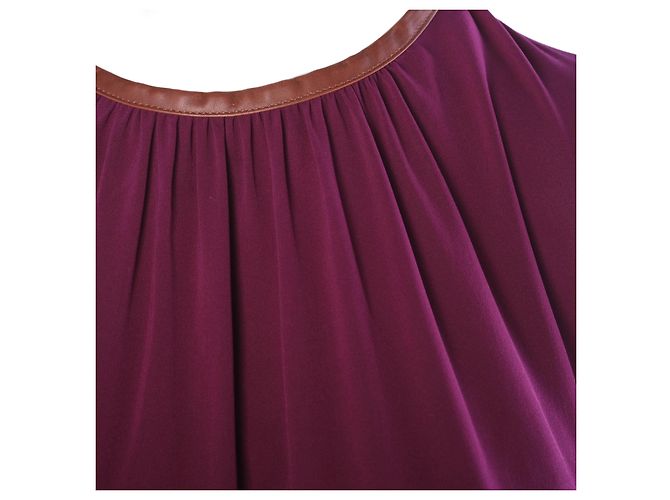 Conjunto coordenado de seda roxa Prada: túnica e calças de alfaiataria Roxo - vista 7
