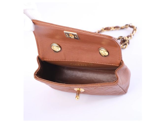Timeless Borsa a tracolla Chanel Extra Mini in pelle trapuntata Marrone - vista 10