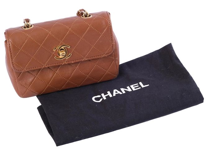 Timeless Borsa a tracolla Chanel Extra Mini in pelle trapuntata Marrone - vista 14