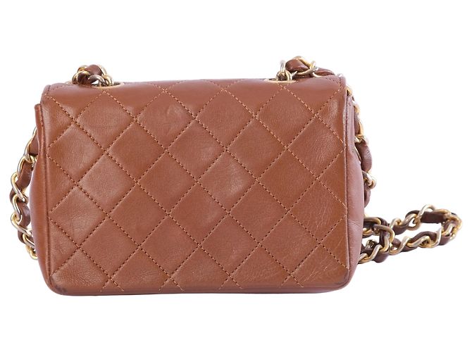 Timeless Borsa a tracolla Chanel Extra Mini in pelle trapuntata Marrone - vista 4