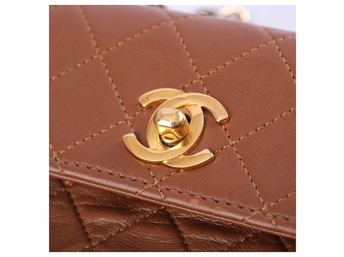 Timeless Borsa a tracolla Chanel Extra Mini in pelle trapuntata Marrone - vista 6
