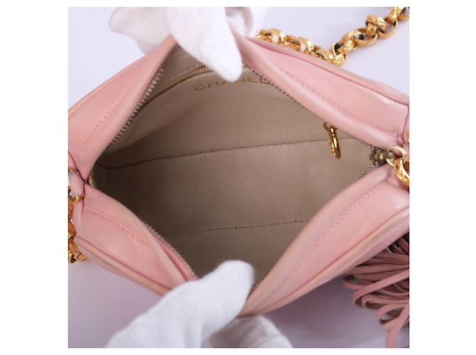 Mini bolsa camera Chanel rosa acolchoada - vista 10