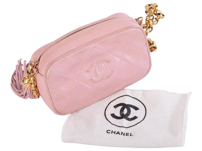 Mini bolsa camera Chanel rosa acolchoada - vista 12