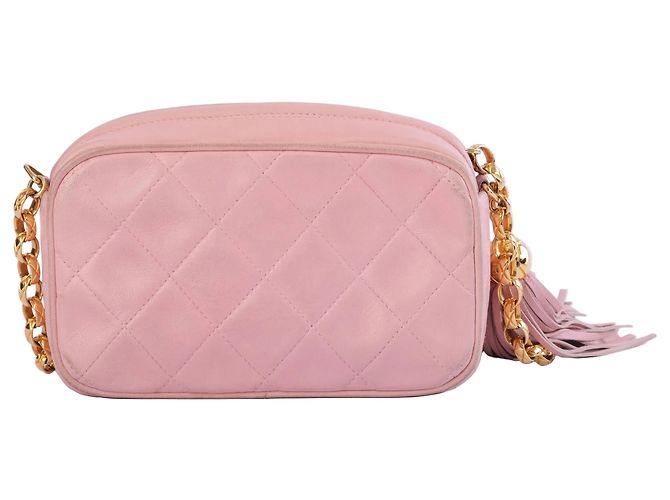 Mini bolsa camera Chanel rosa acolchoada - vista 4