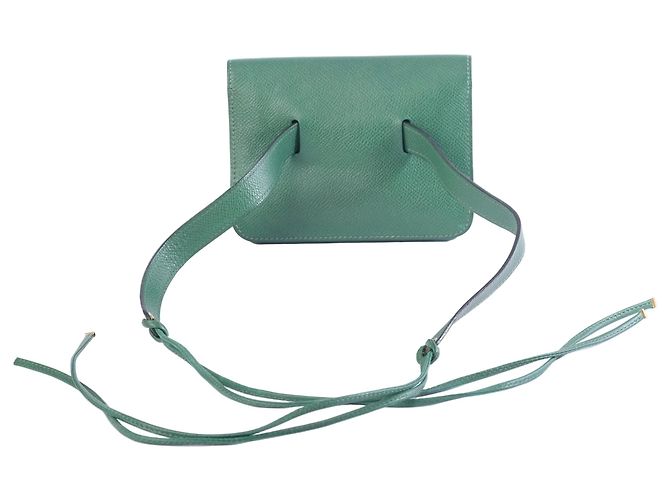 Pochette da cintura in pelle Epsom verde Hermès - vista 3