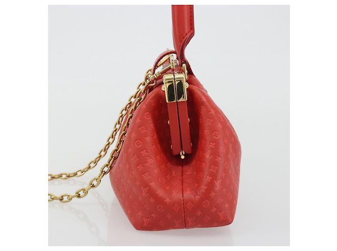 Clutch Louis Vuitton Monogram Top Handle in tela Monogram Rosso - vista 3