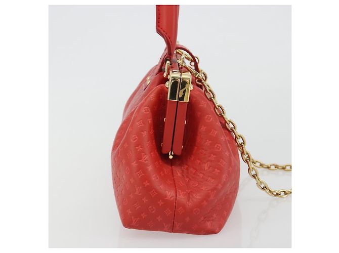 Clutch Louis Vuitton Monogram Top Handle in tela Monogram Rosso - vista 4