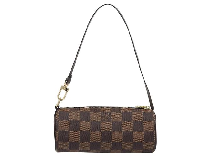 Louis Vuitton Papillon Pochette Damier Ebene Marrone - vista 2