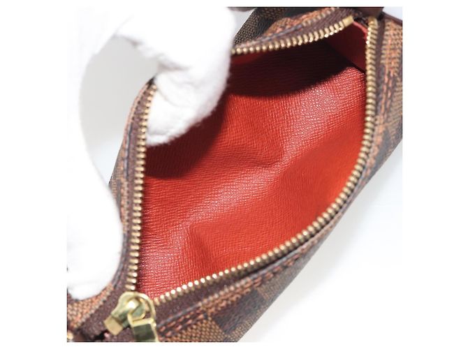 Louis Vuitton Papillon Pochette Damier Ebene Marrone - vista 5