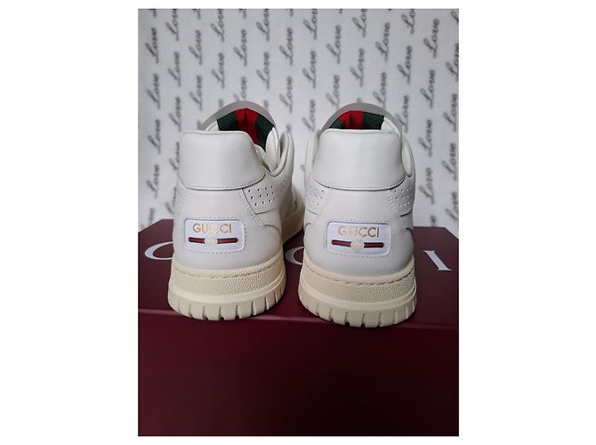 Gucci Re-Web Leder Sneaker Weiß - Ansicht 3
