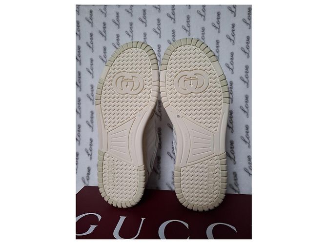 Gucci Re-Web Leder Sneaker Weiß - Ansicht 9