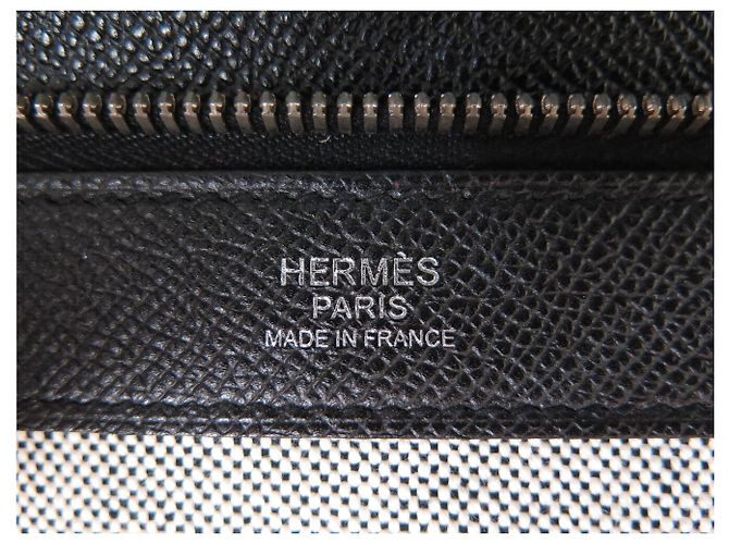 Hermès BORSA CARTELLA HERMES SERVIETTE 57 IN PELLE EPSOM NERA MACBOOK Nero - vista 12