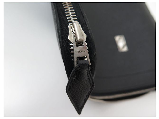 Hermès BORSA CARTELLA HERMES SERVIETTE 57 IN PELLE EPSOM NERA MACBOOK Nero - vista 14