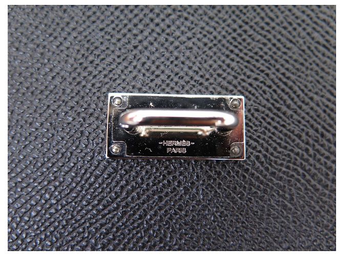 Hermès BORSA CARTELLA HERMES SERVIETTE 57 IN PELLE EPSOM NERA MACBOOK Nero - vista 7