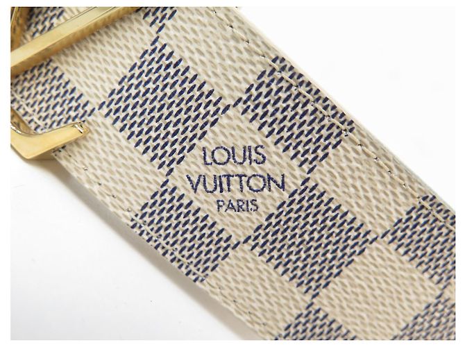 NEUER LOUIS VUITTON LV INITIALS M9609 T95 DAMIER AZUR GÜRTEL Weiß - Ansicht 6