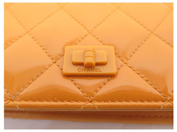 CHANEL BOY gesteppte Lackleder Geldbörse Orange - Ansicht 5
